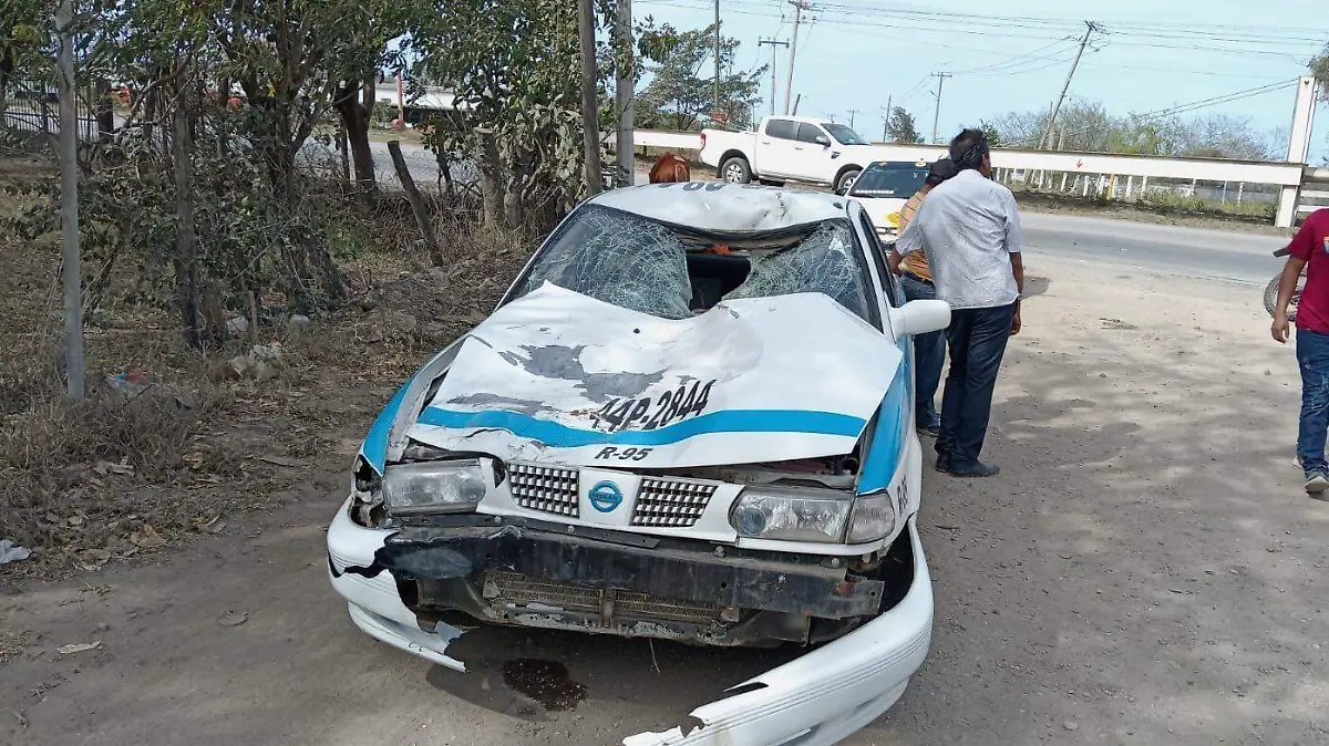 Choque de carro de ruta deja dos heridos y un caballo muerto en Altamira Cruz Ámbar Altamira (1)